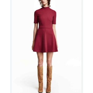 Koton Red Mock Neck Mini Dress A-Line Short Sleeve Youth Teen Size S NWOT